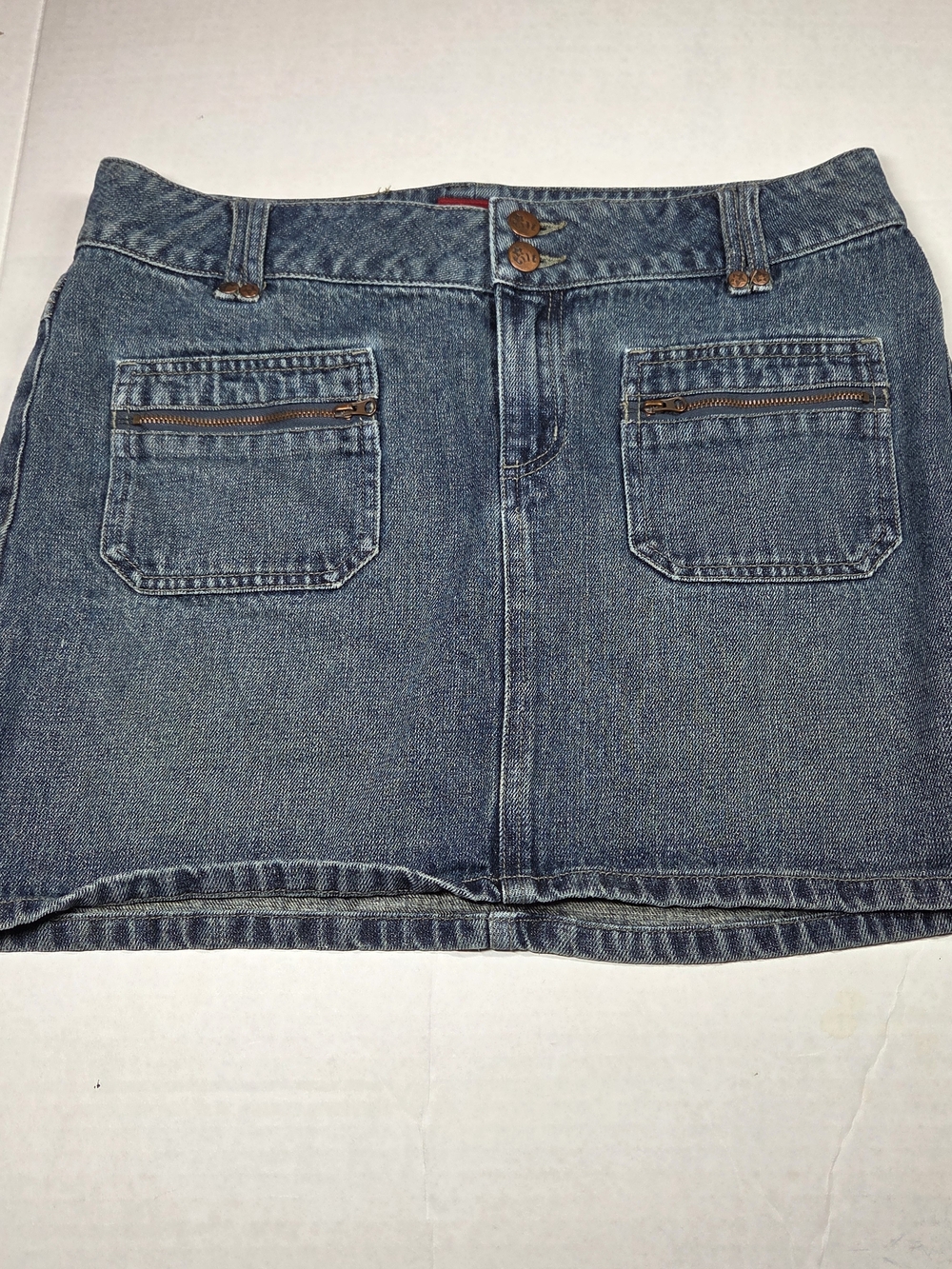 Tilt Denim Skirt‎ Junior Size 7 Y2K Front Zippered Pockets Mini